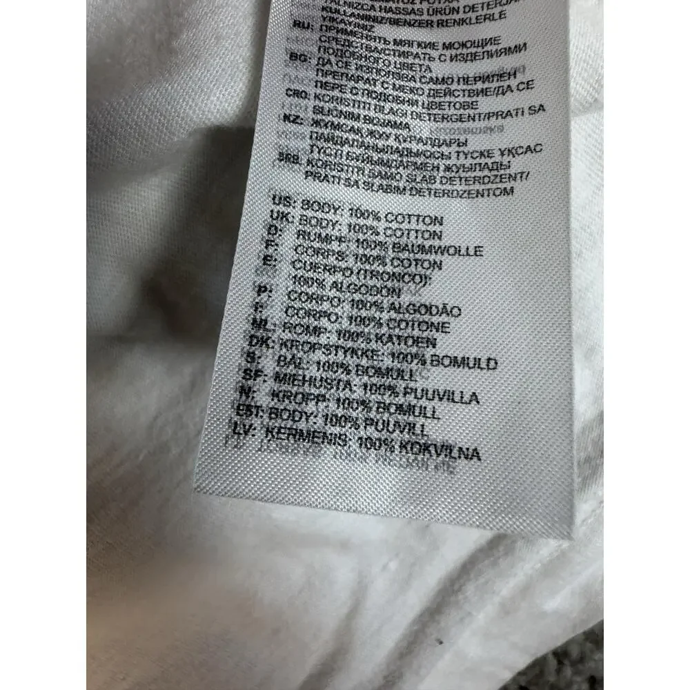 Adidas Shirt Mens M White World Wide Trefoil Logo Graphic Crew Neck Cotton